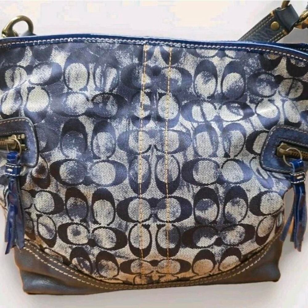 Coach Women's White and Blue Bag